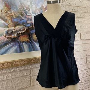 🌹George Satin Polyester Pleated V-Neckline Camisole Top